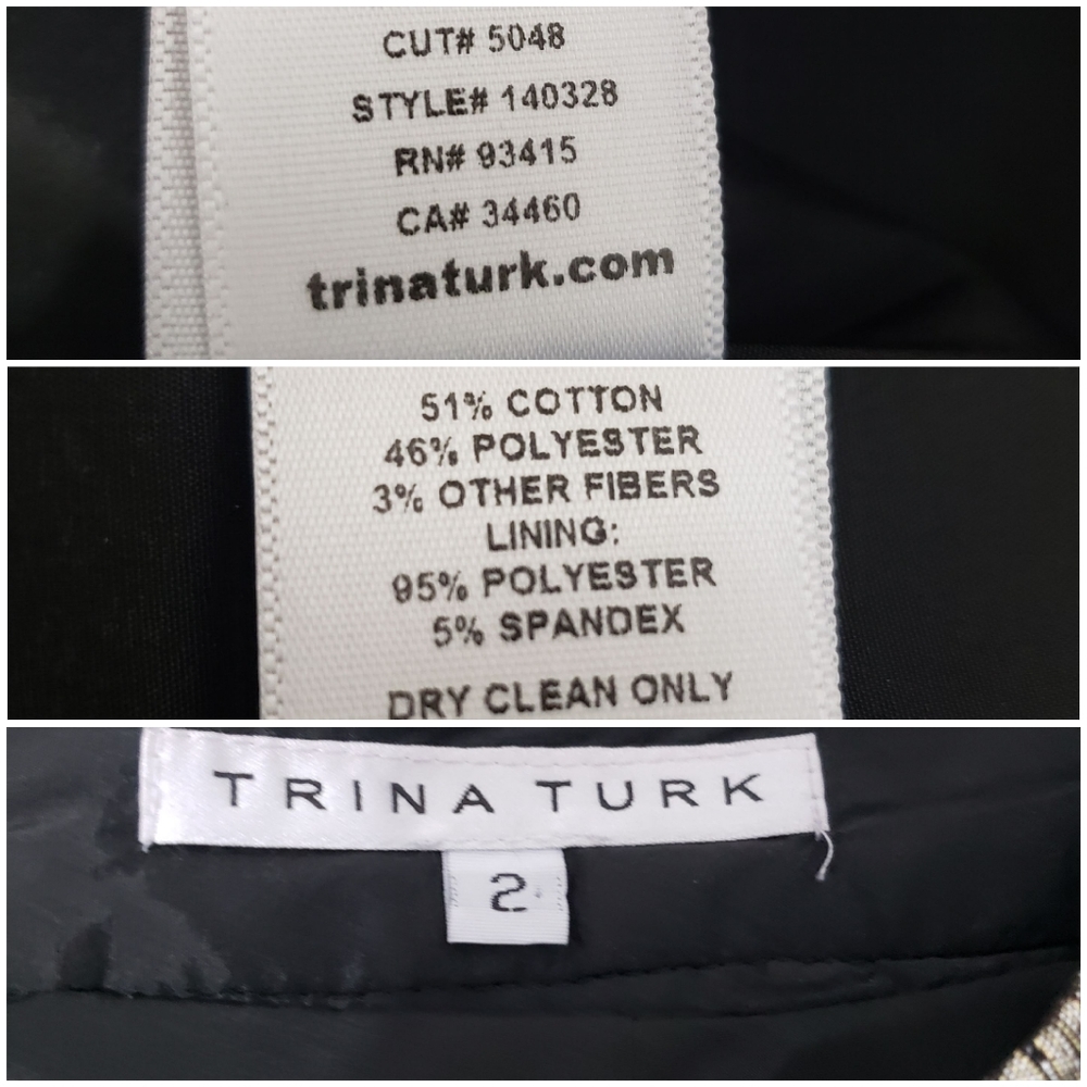 Trina Turk Black & Gold Metallic A-Line Sk… - Picture 6 of 8